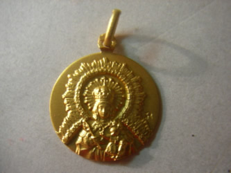 medalla virgen de la paz oro plata